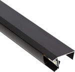 ANRO LED Profile ALP-062 Fekete - Alumínium bútorlap élvédő profil LED szalaghoz (Fekete búrával) (LP702B - LP-UNICOV1-BLK)