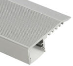 ANRO LED Profile ALP-058 - STAIRS Ezüst - Lépcsővilágító profil LED szalaghoz (Opál búrával) (LP402 - LP-UNICOV1-MLK)