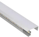 ANRO LED Profile ALP-062 Ezüst - Alumínium bútorlap élvédő profil LED szalaghoz (Átlátszó búrával) (LP702 - LP-UNICOV1-TRA)