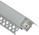 ANRO LED Profile ALP-044 Ezüst - Alumínium profil rejtett élvilágításhoz (opál búrával) (LP503 - LP-UNICOV2-MLK)