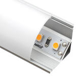 ANRO LED Profile ALP-006 Ezüst - Alumínium sarok profil LED szalaghoz, íves (Opál búrával) (LP202/LP203 - LP202-MILKC)
