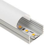 ANRO LED Profile ALP-023R Ezüst - Alumínium U profil LED szalaghoz (Opál búrával) (LP108/LP109/LP110 - LP108-MILKC)