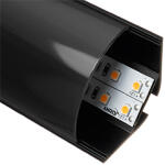ANRO LED Profile ALP-016R Fekete - Alumínium sarokprofil LED szalaghoz, íves (Fekete búrával) (LP204B/LP205B - LP204-BLACKC)