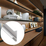 Lumines Q18 Fehér - Alumínium bútorlap élvédő LED profil, bútor élvilágításhoz (Opál búrával) (LUMINES Q182-B + LUMINESB-K2020-ML (2,02 m))