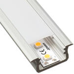 Lumines Type-B Ezüst - Alumínium süllyeszthető U profil LED szalaghoz (Félig átlátszó búrával) (LUMINES-B2-S + LUMINESB-K2020-MR (2,02m/pcs))