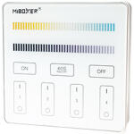 MiLight B2 Group Control csoport (4 zóna) fali távirányító panel - CCT LED szalaghoz, színhőmérséklet szabályzó, elemes, fehér (MiLight B2 3V CCT panel remote white)