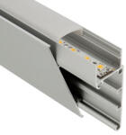 ANRO LED Profile ALP-033 Ezüst - Alumínium oldalfali profil rejtett világításhoz (Opál búrával) (LP403 - LP-UNICOV1-MLK)