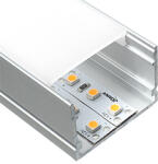 ANRO LED Profile ALP-008 Ezüst - Alumínium U profil LED szalaghoz (Opál búrával) (LP107 - LP107-MILKC)