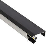 ANRO LED Profile ALP-062 Fekete - Alumínium bútorlap élvédő profil LED szalaghoz (Opál búrával) (LP702B - LP-UNICOV1-MLK)