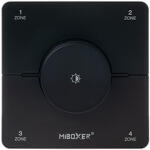MiLight K0SB Dimmer - fali távirányító panel (4 zónás) LED szalag fényerő és színhőmérséklet (CCT) szabályzó - elemes, fekete (MiLight K0S-B black)