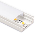 ANRO LED Profile ALP-002 Fehér - Alumínium U profil LED szalaghoz (Opál búrával) (LP101W - LP-UNICOV1-MLK)