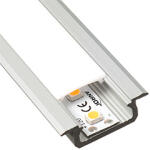 Lumines Type-Z Ezüst - Süllyeszthető LED szalagos alu profil (Opál búrával) (LUMINES-Z2-S + LUMINESB2-K2020-ML PC2.0 (2,02m/pcs))