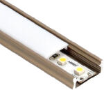 Lumines Type-D Barna - Alumínium U profil LED szalagos világításhoz 16x6 mm (Opál búrával) (LUMINES-D2-I + LUMINESB-K2020-ML (2,02 m))