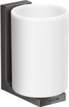 Axor Universal négyszögletes tartó fogkefe pohárral, polírozott fekete króm 42604330 (42604330)