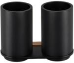 Sapho BEMETA GALLA fali dupla fogkefetartó, 170x123x79mm, matt fekete (108110020) (108110020)