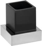 Sapho BEMETA GAMMA fali fogkefetartó, 115x115x95mm, króm/fekete (XS105B) (XS105B)