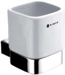 Nimco Kibo - Fogkefe- és fogkrémtartó tégely, fehér kerámia/króm Ki 14058K-26 (Ki 14058K-26)