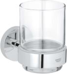 Grohe QuickFix Start - Fogkefe- és fogkrémtartó tégely, tartóval, üveg/króm 41194000 (41194000)