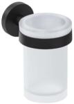 Jika Mio Style - Fogkefe- és fogkrémtartó, üveg/matt fekete H3822F17160001 (H3822F17160001)