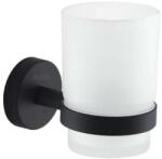 kielle Oudee - Fogkefe- és fogkrémtartó tégely, matt üveg/matt fekete 40002014 (40002014)