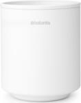 Brabantia MindSet fogkefe tartó kiemelhető cseppgyűjtő tartállyal acél szikrázó fehér ásványi textúra - 303265 (303265)