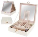 Beautylushh Fehér ékszerdoboz tükörrel, kulccsal, utazóbetéttel 25, 5×25, 5×30 cm (00008895)