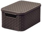 Keter Rattan stílusú tároló kosár fedéllel - sötétbarna (46819)
