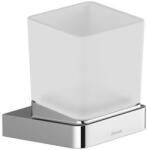 Ravak 10° - Fogkefe- és fogkrémtartó tégely, króm/üveg, tartóval X07P321 (X07P321)