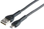 Carmotion MYWAY USB töltő- és szinkronkábel, mikroszálas, világítással, 200cm, micro USB (CM63038)