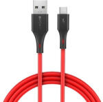 BlitzWolf Cablu pentru incarcare si transfer de date BlitzWolf BW-MC14, USB/Micro-USB, Quick Charge 3.0, 2A, 1.8m, Rosu