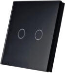 SmartWise T1R2B (R2) Comutator tactil de perete RF fara fir cu 2 cai (negru)