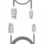 Dux Ducis Set 2 cabluri de date si incarcare Dux Ducis K Two , 1 x Micro Usb 100 cm 5V 2A si 1 x Micro Usb 20 cm 5V 3A , silver