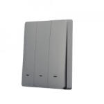 SmartWise Panoul frontal al comutatorului de perete SmartWise, gri deschis, cu 3 butoane (SMW-ALK-BGY3)