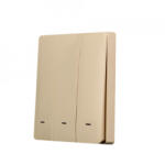 SmartWise Panoul frontal al comutatorului de perete SmartWise, culoare aurie, 3 butoane (SMW-ALK-BGD3)