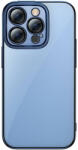 Baseus Set husa transparenta cu sclipici si sticla securizata Baseus pentru iPhone 14 Pro (albastru) (038946)