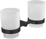 Aqualine - Falra szerelhető fogkefe tartó SAMBA lágy üveg/matt fekete SB205 (SH0133)