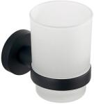 Aqualine - Falra szerelhető fogkefe tartó SAMBA lágy üveg/matt fekete SB204 (SH0221)