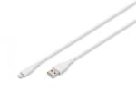 ASSMANN Cablu de alimentare din silicon USB-A - Lightning, USB 2.0 12W, MFI, 0, 5m alb (AK-600108-005-W)