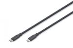 ASSMANN Cablu de conectare din silicon USB-C la USB-C, USB 3.2 Gen2 10G 4K60Hz 100W, 1m negru (AK-300342-010-S)