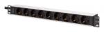 ASSMANN Priză de alimentare PDU Rack 19", 9 prize Schuko CEE 7/3 (45°), cablu de 2m, conector IEC C20, 16A, aluminiu (DN-95440)