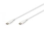 ASSMANN Cablu de alimentare din silicon USB-C - USB-C, USB 2.0 60W, 0, 5m alb (AK-300341-005-W)