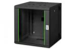 ASSMANN Dulap de rețea montat pe perete Unique 19" 12U rack 600x600, ușă din sticlă, negru, împărțit, asamblat, 100 kg (DN-19 12-U-3-SW)