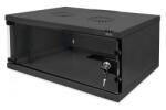 ASSMANN Dulap de rețea montat pe perete 19" 4U, SOHO 241 x 540 x 400 mm, ușă din sticlă, negru, neasamblat, 60 kg (DN-38011)