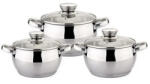 BOHMANN Set oale bombate din inox Bohmann, 6 piese, capace sticla incluse, maner inox (BH0514)