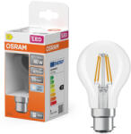 OSRAM B22d LED 3, 4W, 470 lm, 4000 K, hidegfehér, áttetsző üveg-40 W izzó helyett - Star Classic A filament (4099854467448)