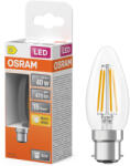OSRAM B22d LED 3, 4W, 470 lm, 2700 K, melegfehér, áttetsző üveg-40 W izzó helyett - Star Classic B filament (4099854467264)