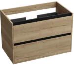 Spectrum Mobilier suspendat pentru lavoar, Spectrum, Manitoba, 80 cm, ornamente negre, nuc (24393) - e-baie