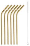 G21 BeEco Party fém szívószálak 6 db arany, hajlított + tisztító kefe (GZL2002PA6) - epenta