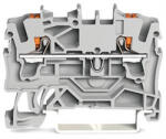 Wago 2 vezetékes átmenő sorkapocs nyomógombbal 2, 5 mm2, szürke (2202-1201) (2202-1201)