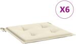 vidaXL 6 db krémszínű oxford szövet kerti székpárna 50 x 50 x 2 cm 314043 (314043)